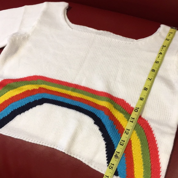 SUMMER HOT Rainbow crop bikini cover up Beach tee - Picture 5 of 8